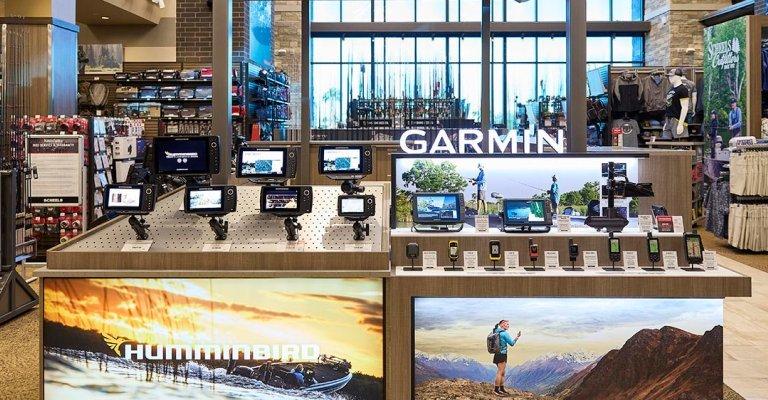 fishing electronics display at a SCHEELS store location
