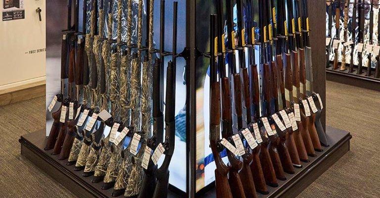 firearm display at a SCHEELS store location