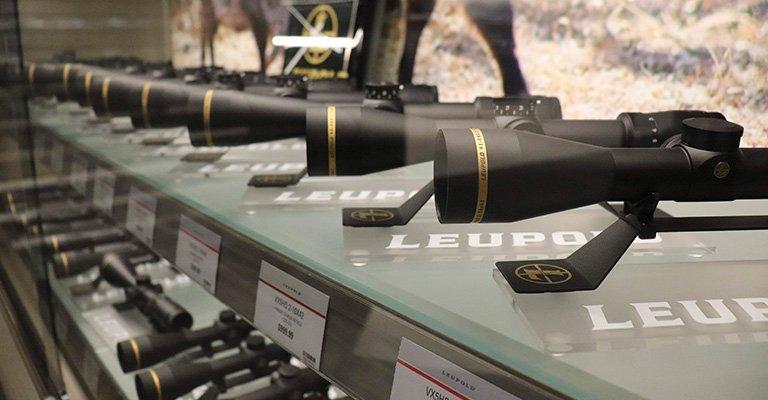 scopes and optics display at a SCHEELS store location