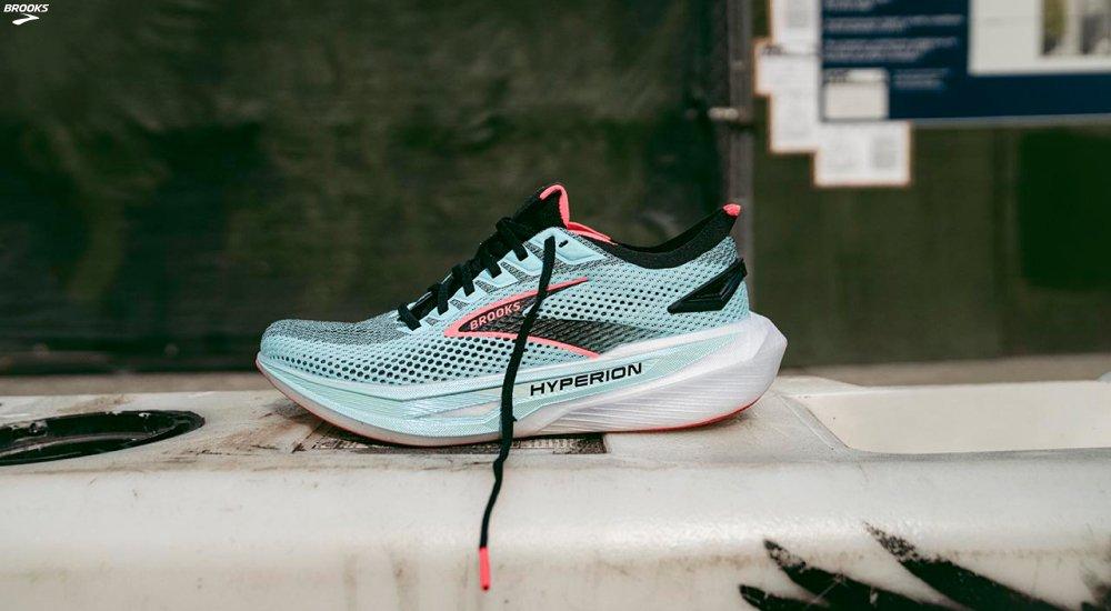 Brooks running shoe in the pavement unlaced