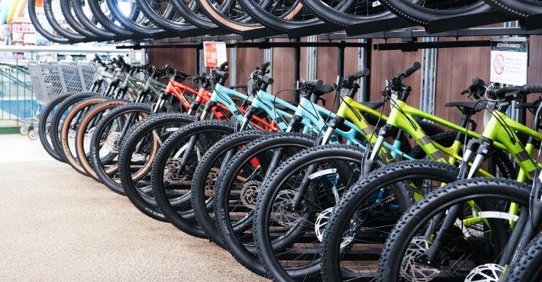 A variety of bikes on display at SCHEELS.
