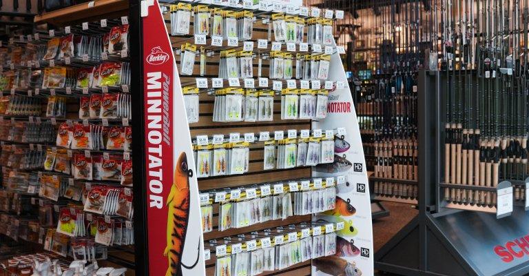 A variety of fishing lures on display at St. Cloud SCHEELS. 