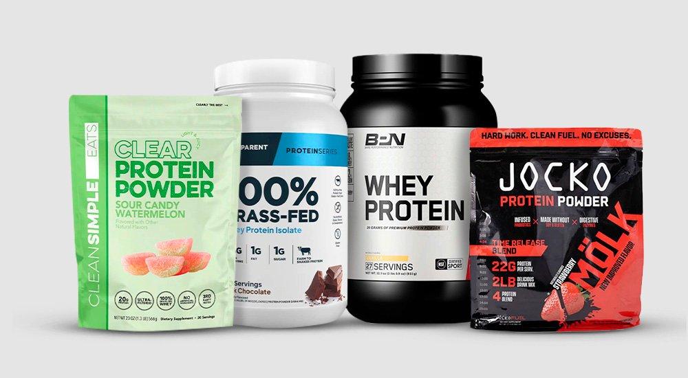 different protein powders side by side