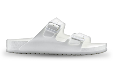 white sandal slides