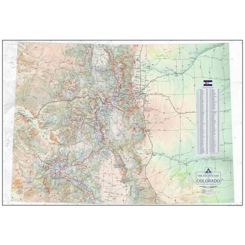 Outdoor Trail Maps The Hikers Map of Colorado - Wall Poster Map - Primary Image