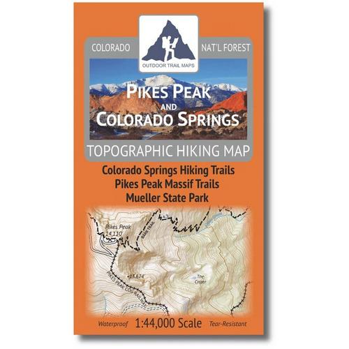 Outdoor Trail Maps Pikes Peak and Colorado Springs Topographic Hiking Map - Primary Image