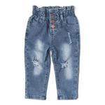 Toddler Girls' Little Bipsy Paperbag Waist Relaxed Fit Straight Jeans - Thumbnail 1 of 4