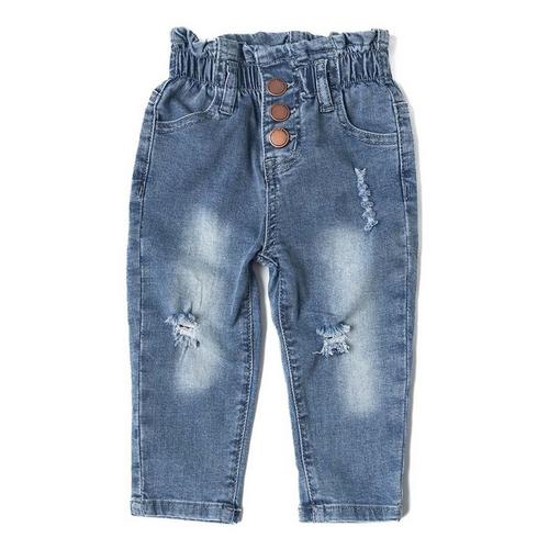 Baby Girls' Little Bipsy Paperbag Waist Relaxed Fit Straight Jeans - Primary Image