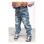 Toddler Girls' Little Bipsy Paperbag Waist Relaxed Fit Straight Jeans - Thumbnail 3 of 4