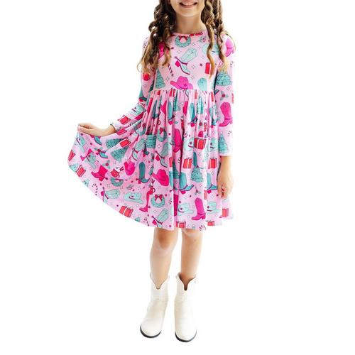 Girls' MILA & Rose Twirl Pocket Long Sleeve Dress - Primary Image