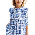 Toddler Girls' MILA & Rose Ruffle Twirl 3/4 Sleeve Dress - Thumbnail 3 of 3