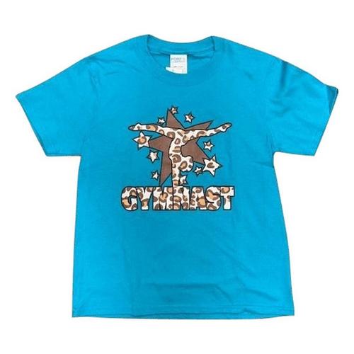 Girls' Spectrum Leopard Gymnastic T-Shirt - Primary Image