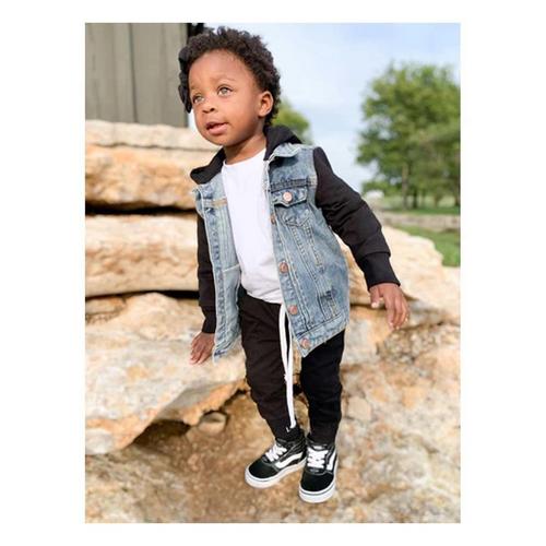 Baby Little Bipsy Classic Hooded Denim Jacket - Primary Image