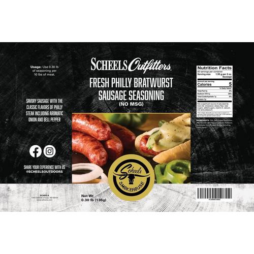 Scheels Outfitters Smokehouse Fresh Philly Bratwurst Sausage Seasoning - Primary Image