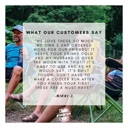 Stack'Em 16 oz Slim Double Can Cooler - Primary Image