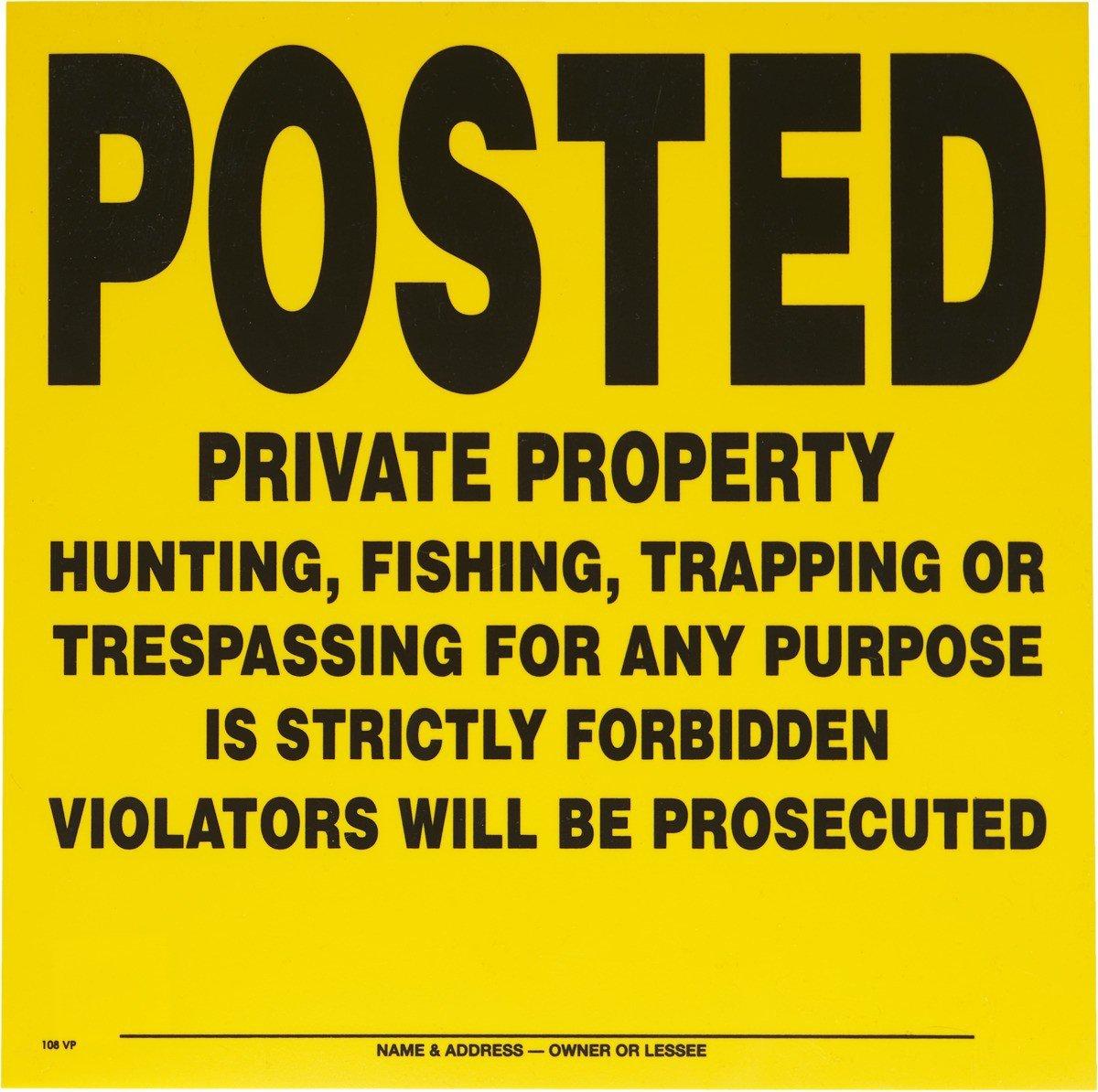 Voss Signs Posted Land Sign Plastic - Voss Signs Llc