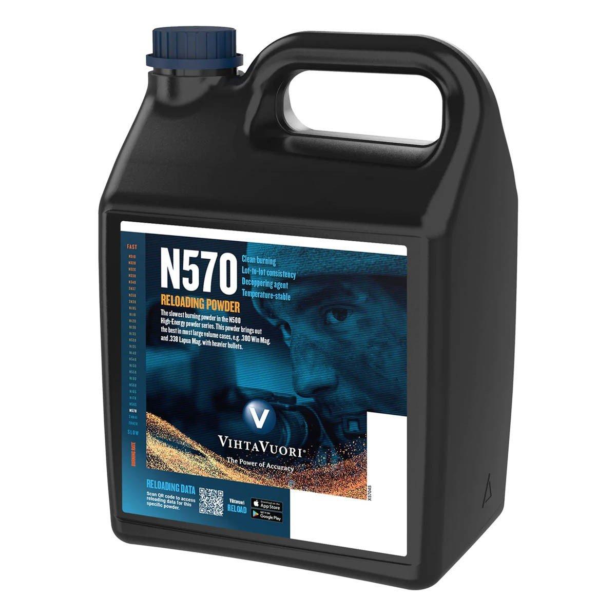 Vihtavuori N570 High Energy Rifle Reloading Powder 8LB - Vihtavuori