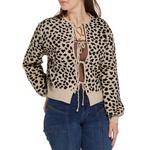 Women's SUNDAY EDITION Animal Print Tie Front Cardigan - Thumbnail 2 of 3