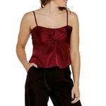 Women's SUNDAY EDITION Twist Front Satin Tank Top - Thumbnail 2 of 3