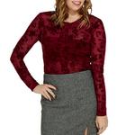 Women's SUNDAY EDITION Velvet Burn Out Long Sleeve Button Up Shirt - Thumbnail 1 of 3