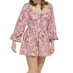 Women's Le Lis Puff Sleeve Smocking Detail Long Sleeve Square Neck Dress - Thumbnail 2 of 5