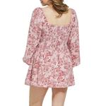 Women's Le Lis Puff Sleeve Smocking Detail Long Sleeve Square Neck Dress - Thumbnail 3 of 5