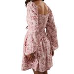 Women's Le Lis Puff Sleeve Smocking Detail Long Sleeve Square Neck Dress - Thumbnail 4 of 5