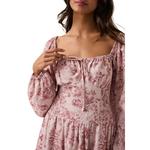 Women's Le Lis Puff Sleeve Smocking Detail Long Sleeve Square Neck Dress - Thumbnail 5 of 5