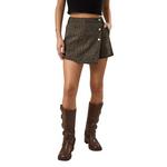 Women's Le Lis Animal Print Denim Wrap Skort - Thumbnail 1 of 8