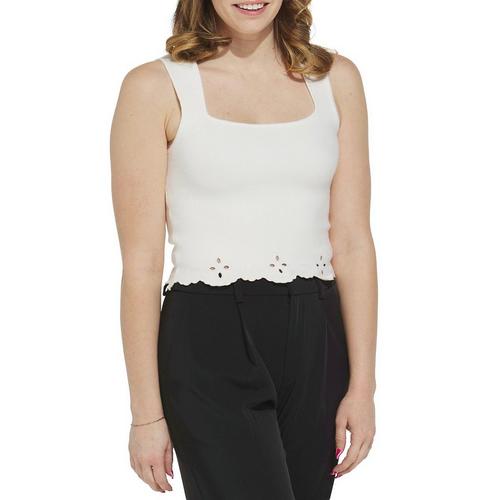Women's Le Lis Eyelet Detail Scallop Hem Tank Top - Primary Image