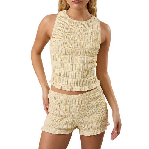 Women's Le Lis Shirring Gingham Tank Top - Primary Image