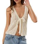 Women's Le Lis Crochet Knit Vest Tank Top - Thumbnail 1 of 4