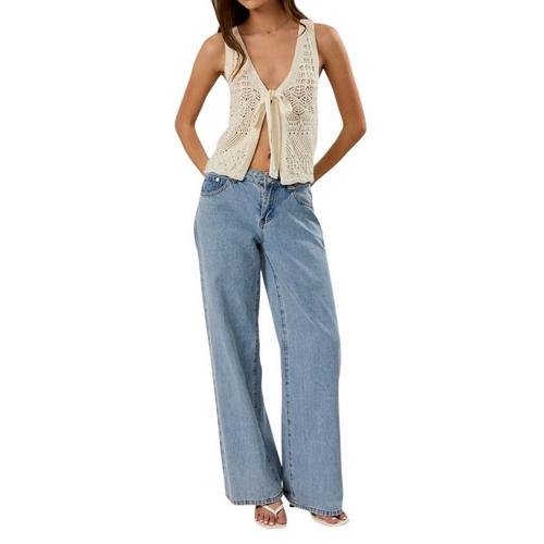 Women's Le Lis Crochet Knit Vest Tank Top - Primary Image