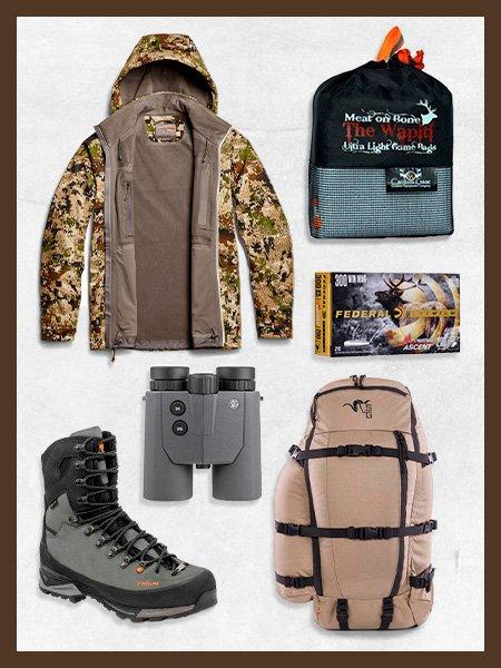 Collage of Elk Rifle Gear