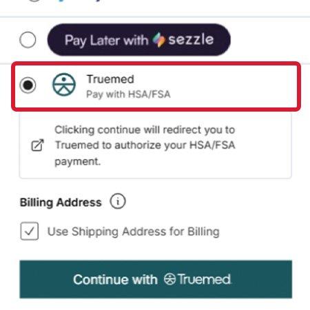 Pay with Truemed at Checkout Screen