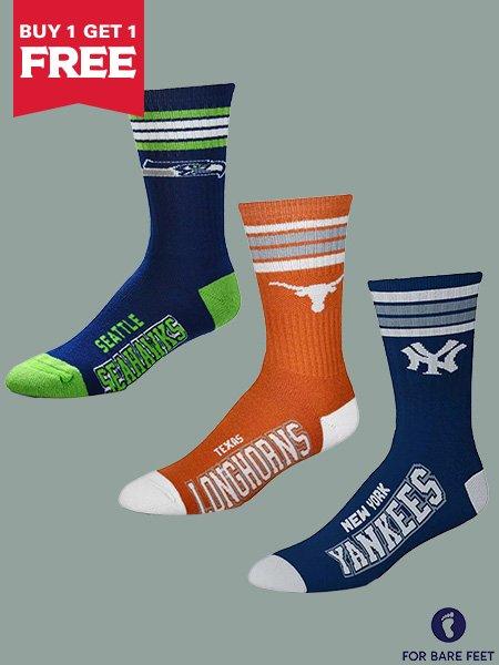 Buy one get one four bare feet crew socks