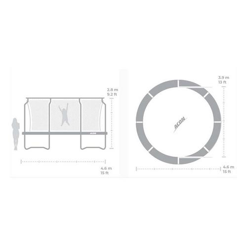 ACON Air 15ft Round Trampoline with Premium Net and Ladder - Primary Image
