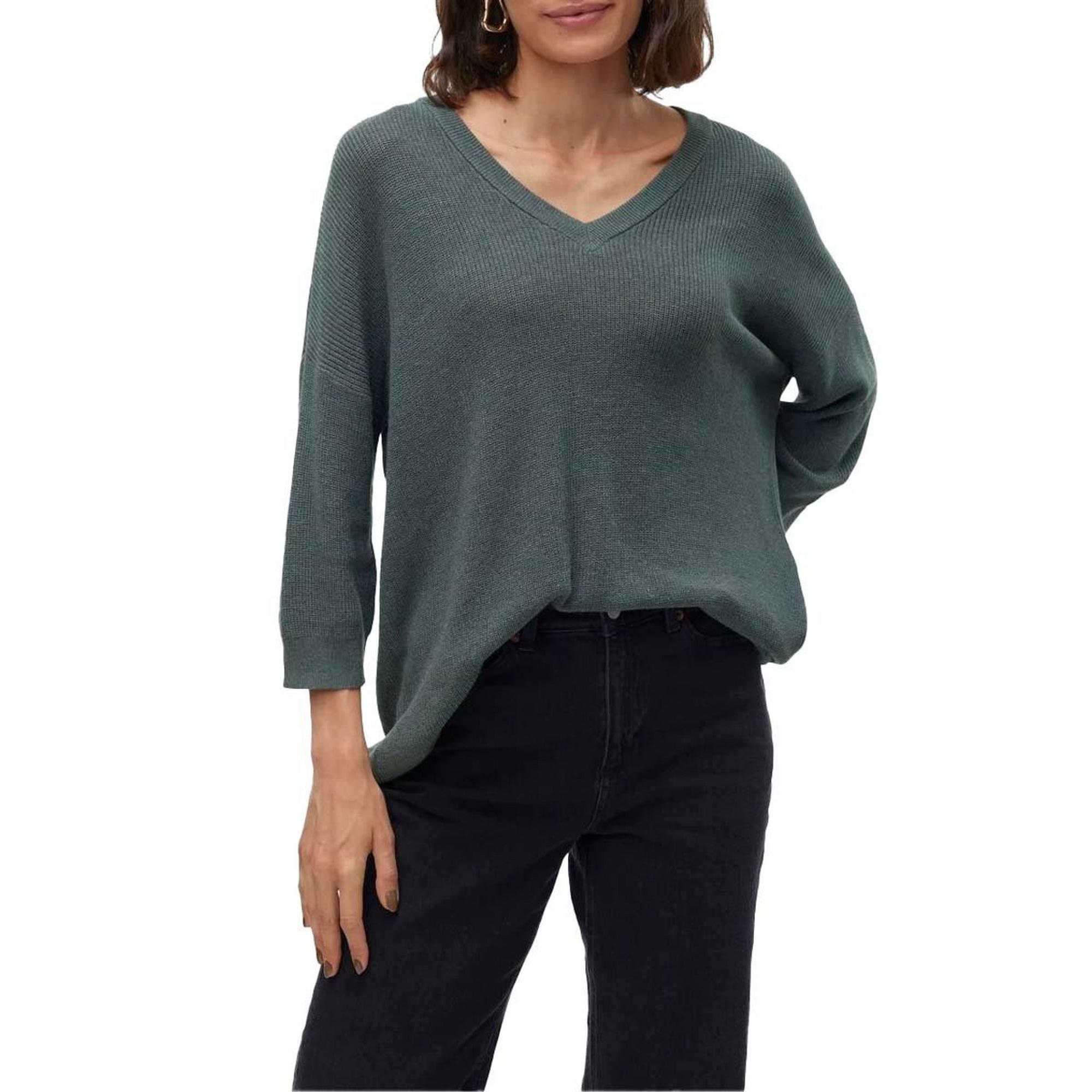 Women's VERO MODA Lexsun 3/4 Sleeve V-Neck Pullover Sweater