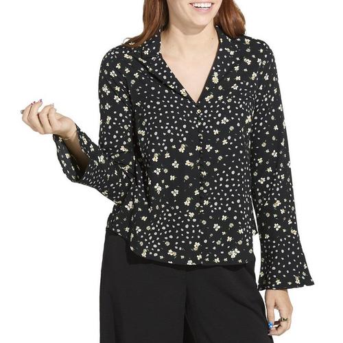 Women's VERO MODA Alea Bea Long Sleeve V-Neck Blouse - Primary Image