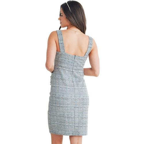 Women's Hello Miz Maternity Tweed Knit Square Neck Sheath Dress - Primary Image