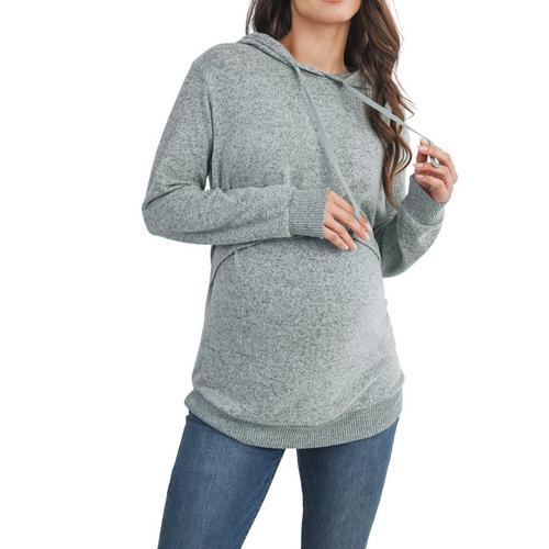 Women's Hello Miz Maternity Double Layer Knit Nursing Hoodie - Primary Image