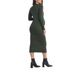 Women's Hello Miz Maternity Ribbed Long Sleeve Midi Dress - Thumbnail 3 of 3