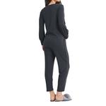 Women's Hello Miz French Terry Zip Front Nursing Friendly Long Sleeve Jumpsuit - Thumbnail 3 of 4
