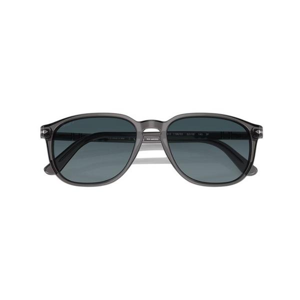 Men's Persol PO3019S Polarized Sunglasses Transparent Grey/Light Blue Gradient/Dark Blue Polarized