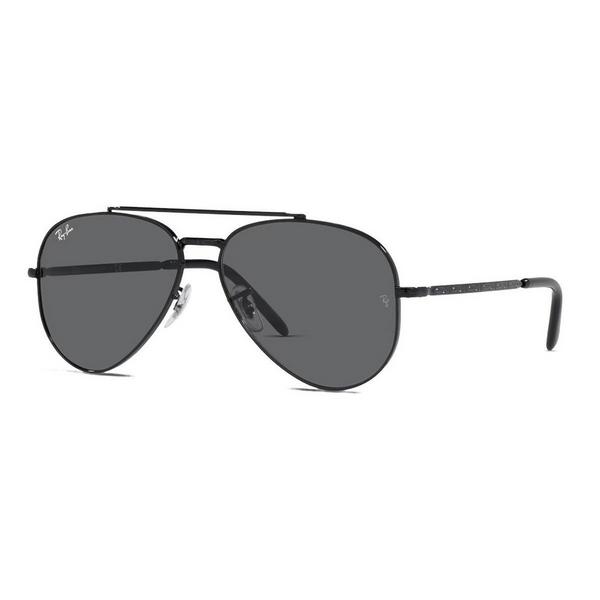 Men's Ray-Ban New Aviator Sunglasses Polished Black/Dark Grey