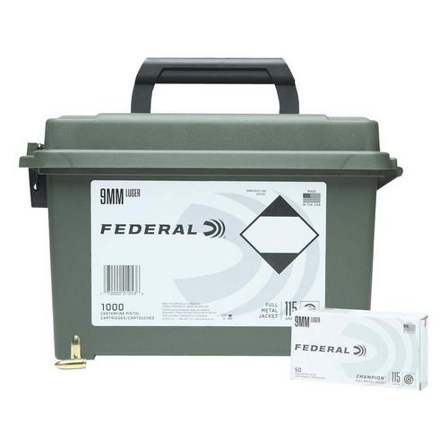Federal Champion Training FMJ 9mm Handgun Ammunition 1000 ct.