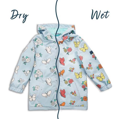 Toddler HOLLY & BEAU Flower Color Changing Hooded Rain Jacket - Primary Image