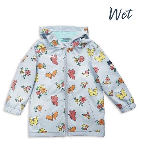 Toddler HOLLY & BEAU Flower Color Changing Hooded Rain Jacket - Primary Image