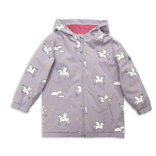 Toddler HOLLY & BEAU Unicorn Color Changing Hooded Rain Jacket - Primary Image