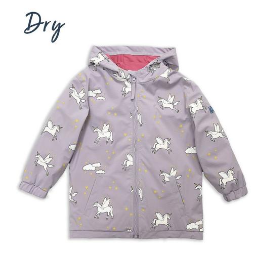 Toddler HOLLY & BEAU Unicorn Color Changing Hooded Rain Jacket - Primary Image